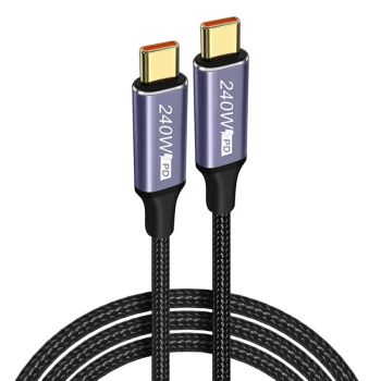 Cable USB-C a USB-C de 5A 240W PD QC3.0 Carga Rápida Transmisión de Datos Núcleo de Cobre Estañado Longitud 1M/2M para i
