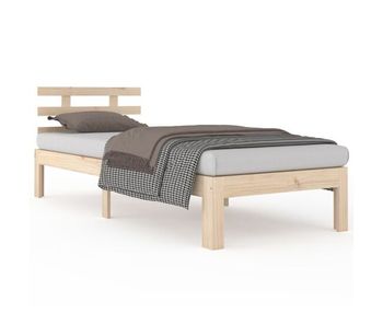 Estructura de cama madera maciza 75x190 cm