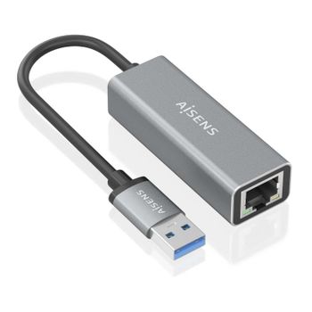 AISENS A110-0296 Conversor USB 3.0 a Ethernet Gigabit 15cm Gris