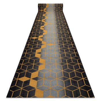 Alfombra De Pasillo Con Refuerzo De Goma 57 Cm Heksagon Hexágono Negr 57x450 Cm
