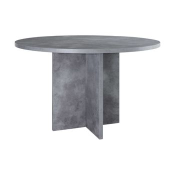 Mesa de comedor de panel laminado efecto microcemento de 120 cm