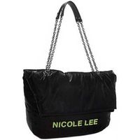 nicole lee bolso de mano bolso grande con solapa acolchado negro para mujer