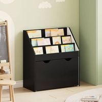 vidaxl estanteria para ninos con cajon negro 60 x 295 x 69 cm