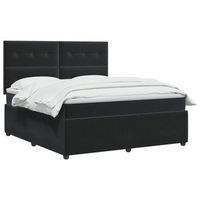 cama tapizada 144x190x1405 cm terciopelo - negro