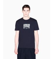 ax armani exchange para hombre xm002452af10334ub101 camiseta basic slim fit marino l casual algodon manga corta