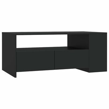 Mesa De Café - Mesa De Centro Madera De Ingeniería Negra 102x55x42 Cm