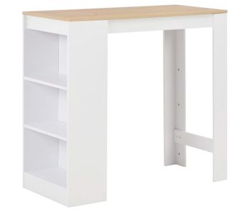 Vidaxl mesa alta de cocina con estantería blanca 110x50x103 cm