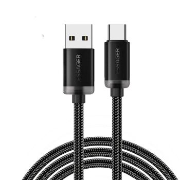 MENSAJE ES-X60 Cable USB-A a Tipo C 3A QC3.0 AFC FCP Carga Rápida Transmisión de Datos Núcleo de Cobre Línea de 1M/2M La