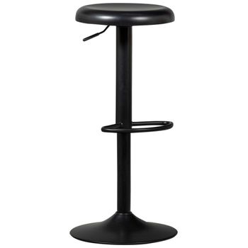 Taburete de bar regulable de metal negro