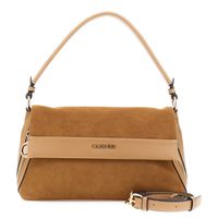 bolso suave con solapa efecto piel ante tan taglia unica