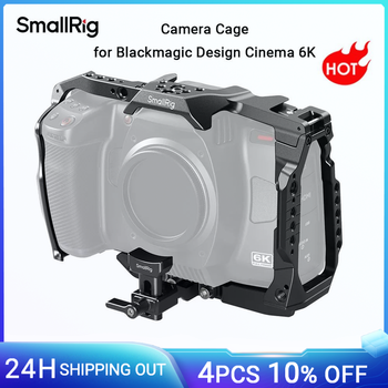 SmallRig jaula de cámara 6K para Blackmagic Design Cinema, jaula completa/media con soporte de convertidor de montaje de lente incluido, 4785