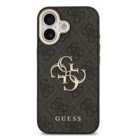 guess funda para iphone 17  carcasa de polipiel negra con gran logo 4g dorado diseno elegante y ajuste preciso