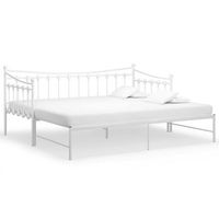 sofa cama extraible sin colchon metal blanco 90x200cm vidaxl