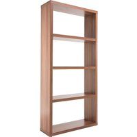 alphason maine wide bookcase - walnut