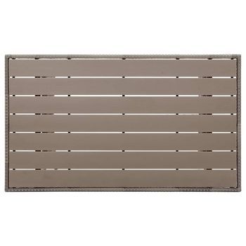 Mesa De Jardín | Mesa De Exterior Ratán Sintético Gris 120x70x66 Cm