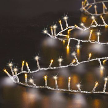 50m Al Aire Libre Blanco Frío Blanco Cálido Racimo De Luz Led Guirnalda Alambre Transparente