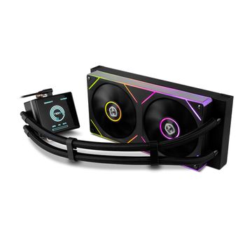 NOX XTREME PRODUCTS Hummer M-240 LCD - Kit refrigeración líquida con pantalla LCD, dos ventiladores de 120 mm con PWM, iluminación ARGB, alto rendimiento térmico, compatible con Intel y AMD, Negro