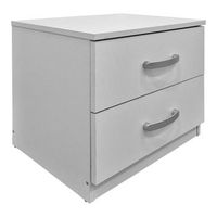 mesita de noche  48x40x415 cm con 2 cajones mueble auxiliar dormitorio color  blanco
