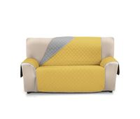 cubre sofa acolchado reversible 3 plazas donegal collections nina mostaza  perla