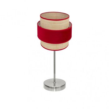 Sobremesa reyes 1xe14 niquel/natural-rojo 43x18x18 cm