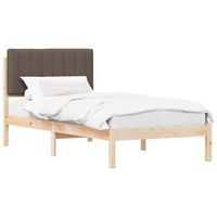 cama individual  cama para adulto  estructura de cama con cabecera tapizada natural y taupe