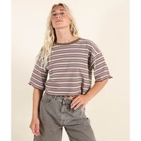oxbow camiseta crop top bistripes para mujer