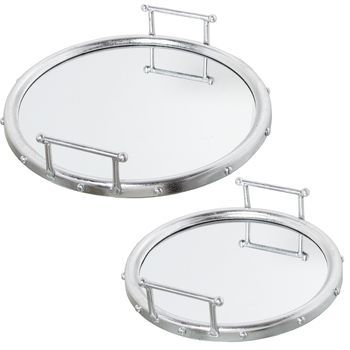 Set 2 Bandejas Metal Plateadoe Spejo