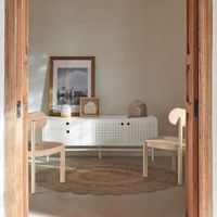 mueble de tv 2 puertas 2 cajones blanco