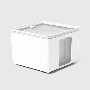 Set 3 recipientes cuadrados para alimentos en polipropileno blanco