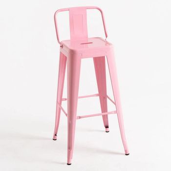 Dudeco Taburete Leeds Con Respaldo Rosa