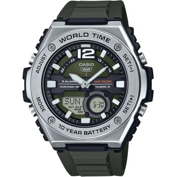 Reloj Casio Sport MWQ-100-3AV 50.6mm 100m WR correa de resina Hora Mundial 10 años batería