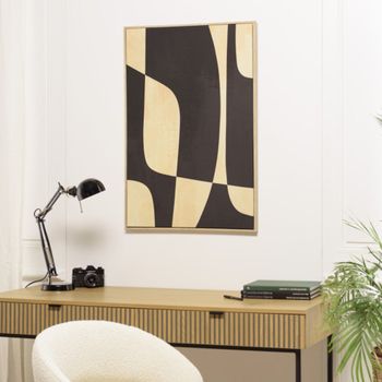 Cuadro 63x93cm estampados abstractos, marco natural