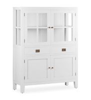 vitrina de madera de mindi blanco alt 145 cm