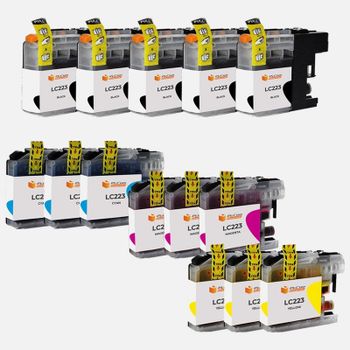 Pccom Essential Brother Lc223/lc221 Cartucho Tinta Compatible Negro/cian/magenta/amarillo Pack 15