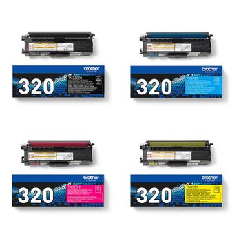 Original Multipack Brother DCP-9055CDN Printer Toner Cartridges (4 Pack) -TN320BK