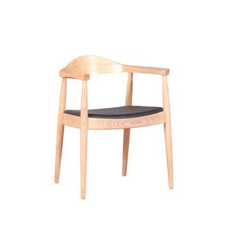 Silla En Madera De Fresno Y Cojín De Polipiel 64x56x76cm - Fresno Natural