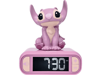 Despertador - Lexibook Stitch, Pantalla LCD Retroiluminada, 6 Tonos, Rosa