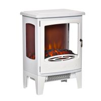 homcom chimenea electrica 900w1800w con efecto de llama temperatura ajustable y proteccion sobrecalentamiento blanco