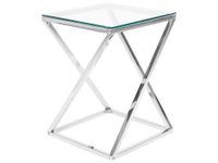mesa auxiliar  vidrio plateado