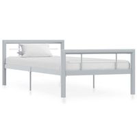 estructura de cama sin colchon metal gris y blanco 100x200 cm vidaxl