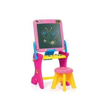 Pupitre Pizarra Rosa Con 16 Accesorios 90 Cm