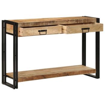 Mesa Consola Marrón 120 X 33 X 75 Cm Madera De Mango Maciza Vidaxl