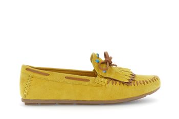 mocasines de ante con flecos yellow 37