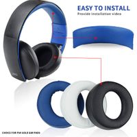 almohadillas de repuesto para auriculares inalambricos diadema de cojin para sony ps3 ps4 auriculares estereo dorados cechya-0083l  r negro azabache modelo antiguo