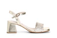 sandalias de piel con trenzado gold