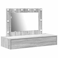 mesa tocador  mesa de maquillaje gris 100 x 40 x 70 cm madera de ingenieria