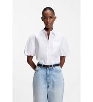 hugo para mujer 50559499 blusa evergreen blanco s casual algodon manga corta