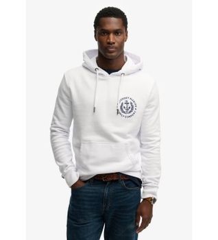 Superdry para hombre. M2014500A Sudadera con capucha Lo-Fi Dockside blanco (M), Casual, Algodón