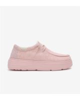 de walk in pitas 54 daisy zapato wallabi de mujer de algodon lino - rosa