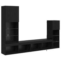 unidades de pared para tv montaje en la pared 4 uds  mueble de salon  gabinete de tv roble negro